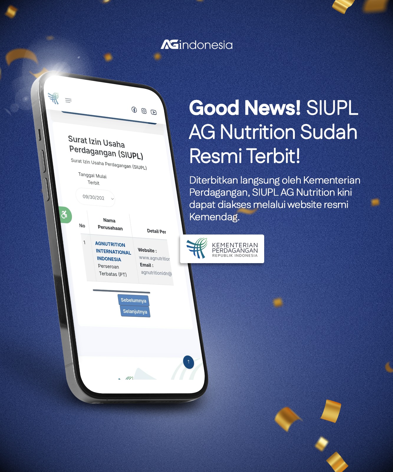 Sertifikat Legalitas AG Nutrition